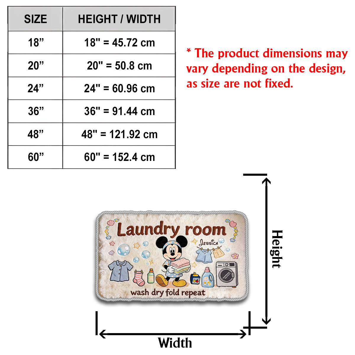 Laundry Room - Personalized Mouse Non-Slip Tufted Rug