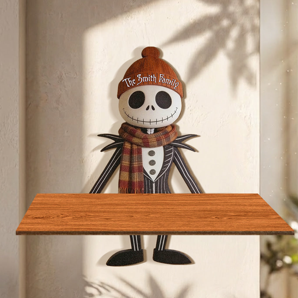 It's The Most Beautiful Time Of The Year - Personalized Nightmare Wooden Floating Shelf