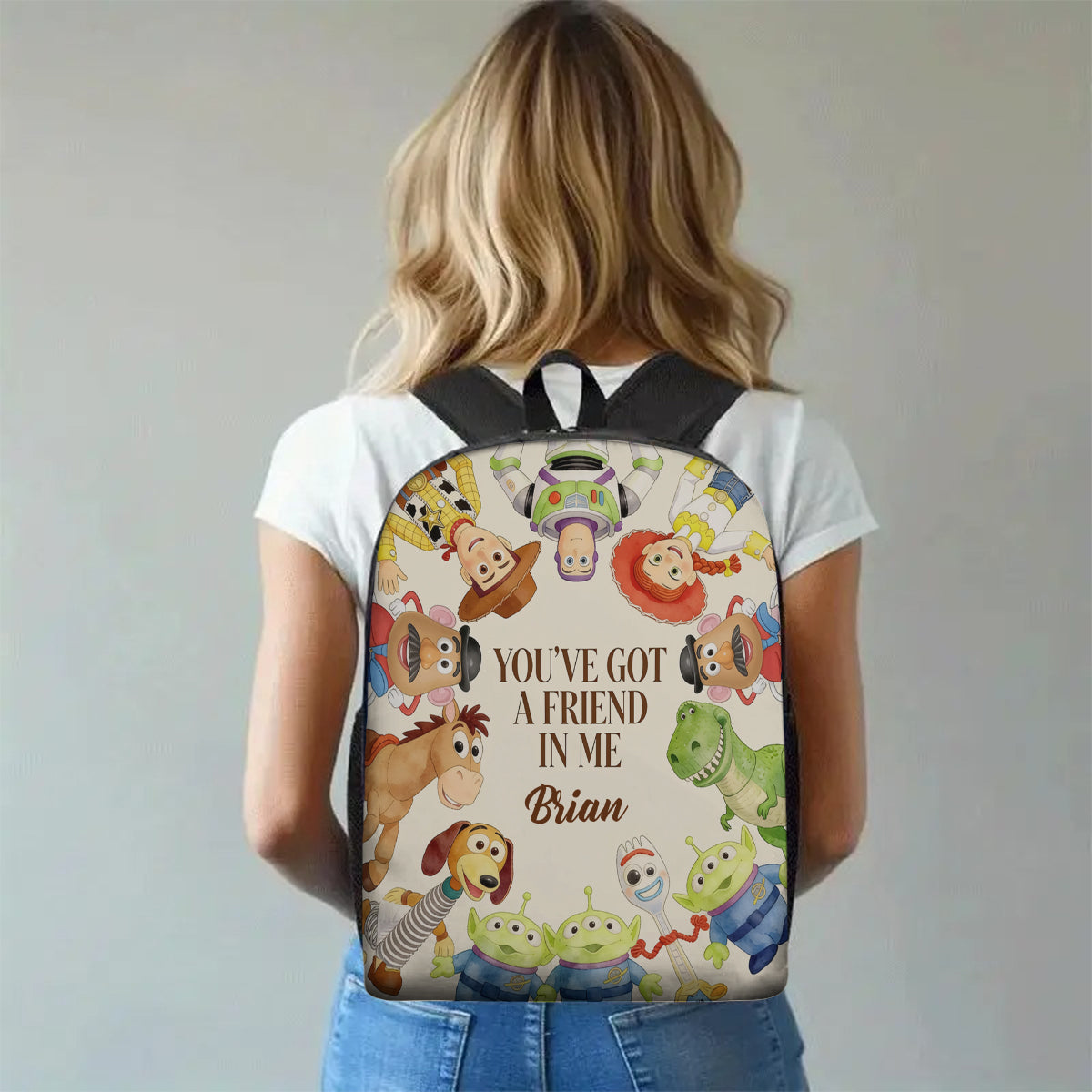 You've Got A Friend In Me - Personalized Toy Story Backpack With Acrylic Charm