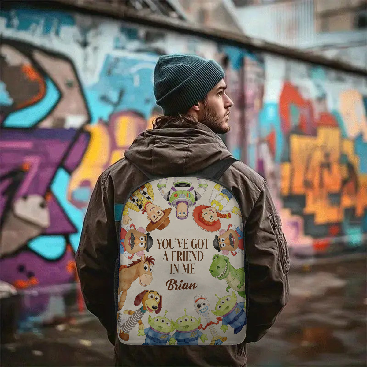 You've Got A Friend In Me - Personalized Toy Story Backpack With Acrylic Charm