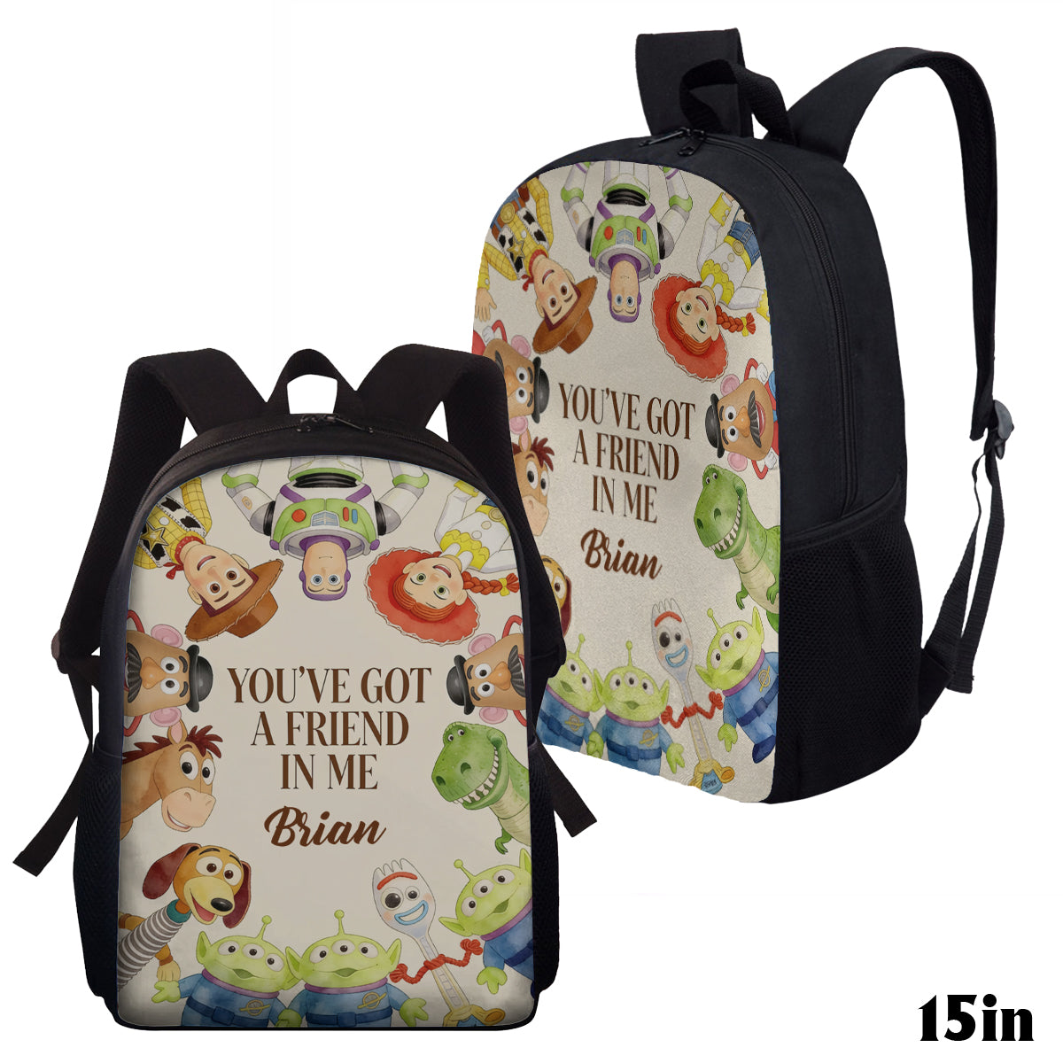 You've Got A Friend In Me - Personalized Toy Story Backpack With Acrylic Charm