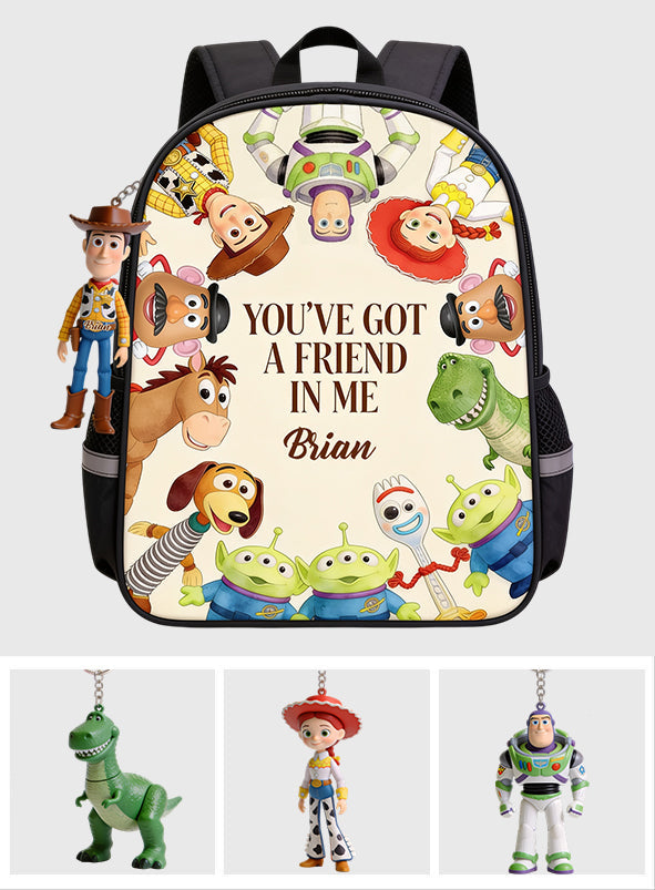 You've Got A Friend In Me - Personalized Toy Story Backpack With Acrylic Charm
