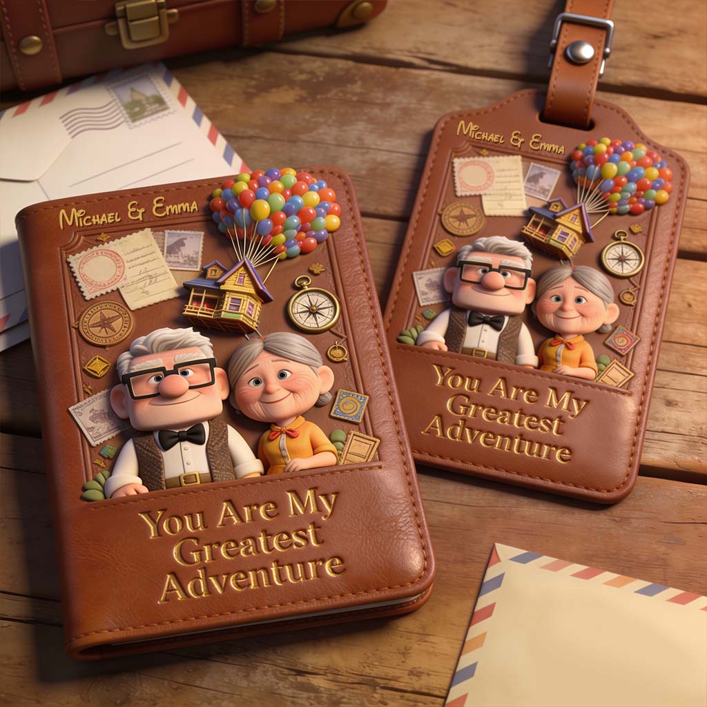 You Are My Greatest Adventure - Personalized Up Movie Couple Passport Holder & Luggage Tag Set