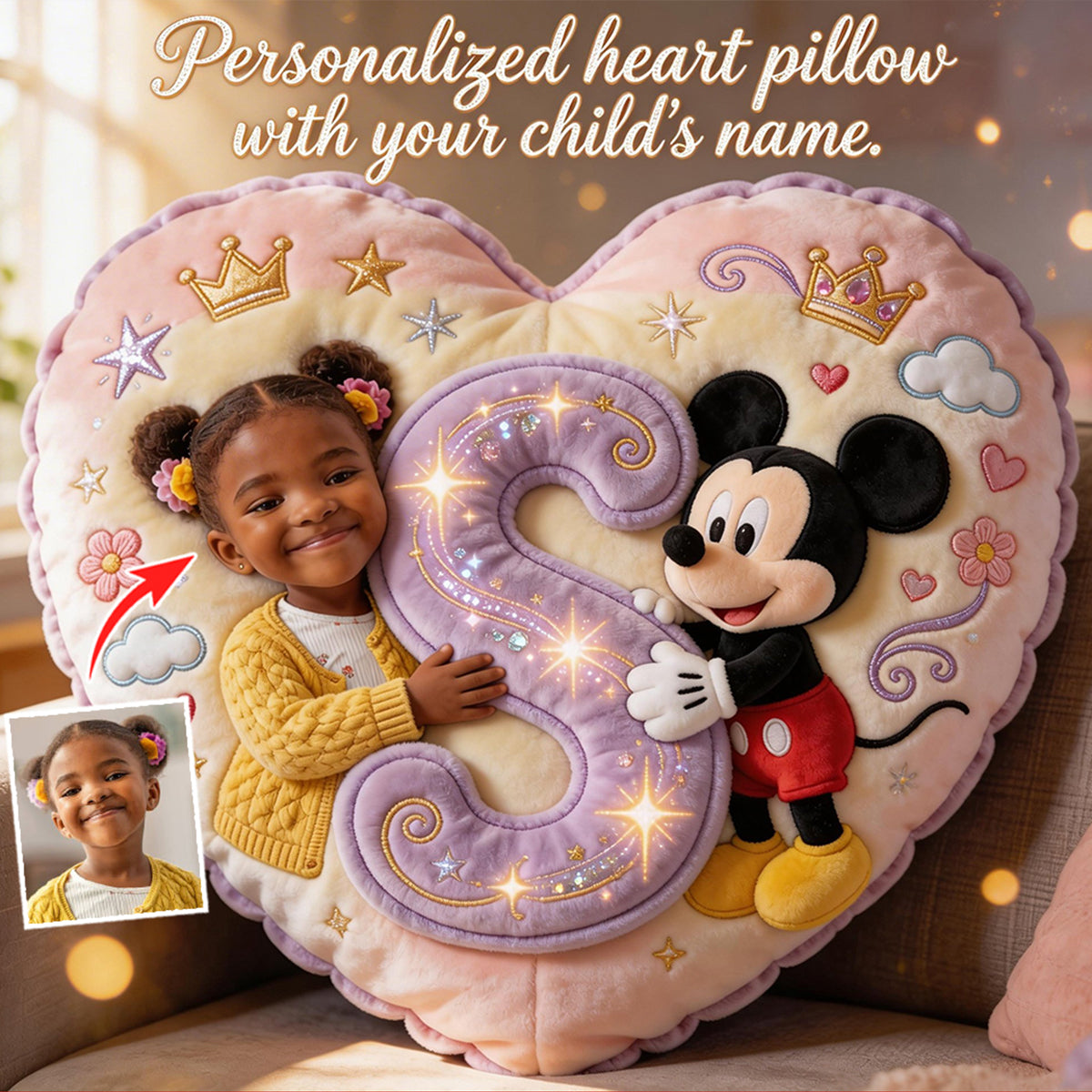 Cartoon Magical Mouse - Personalized Mouse Premium Faux Fur Pillow