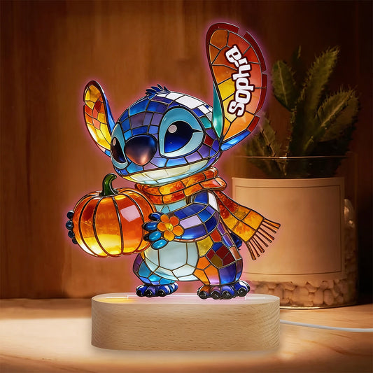 Fall Vibes - Personalized Ohana Shaped Plaque Light Base