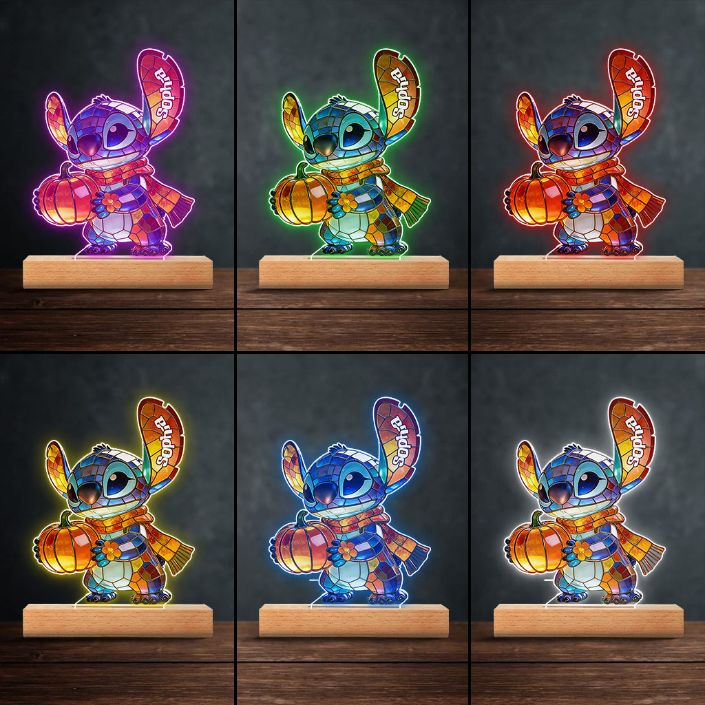 Fall Vibes - Personalized Ohana Shaped Plaque Light Base