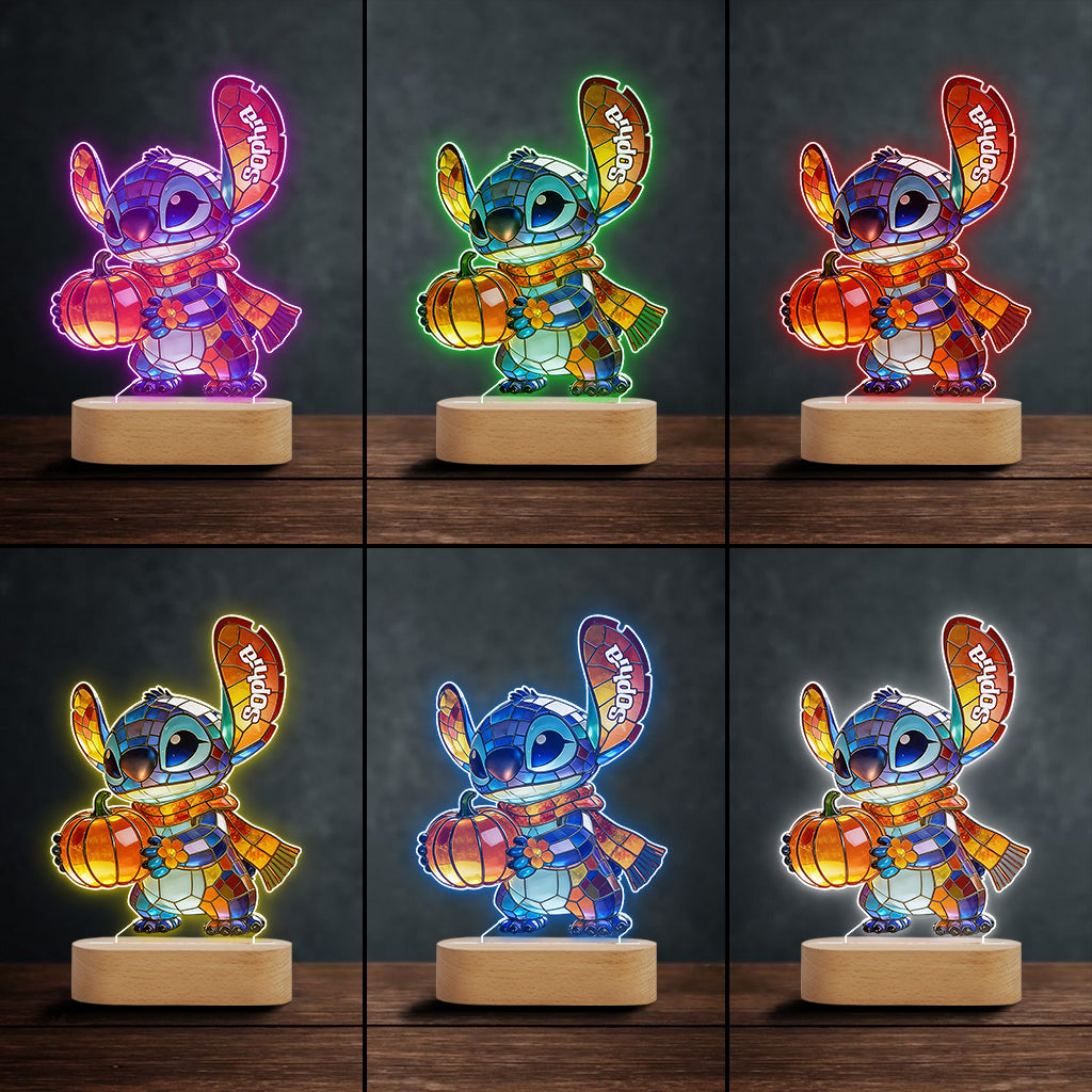 Fall Vibes - Personalized Ohana Shaped Plaque Light Base