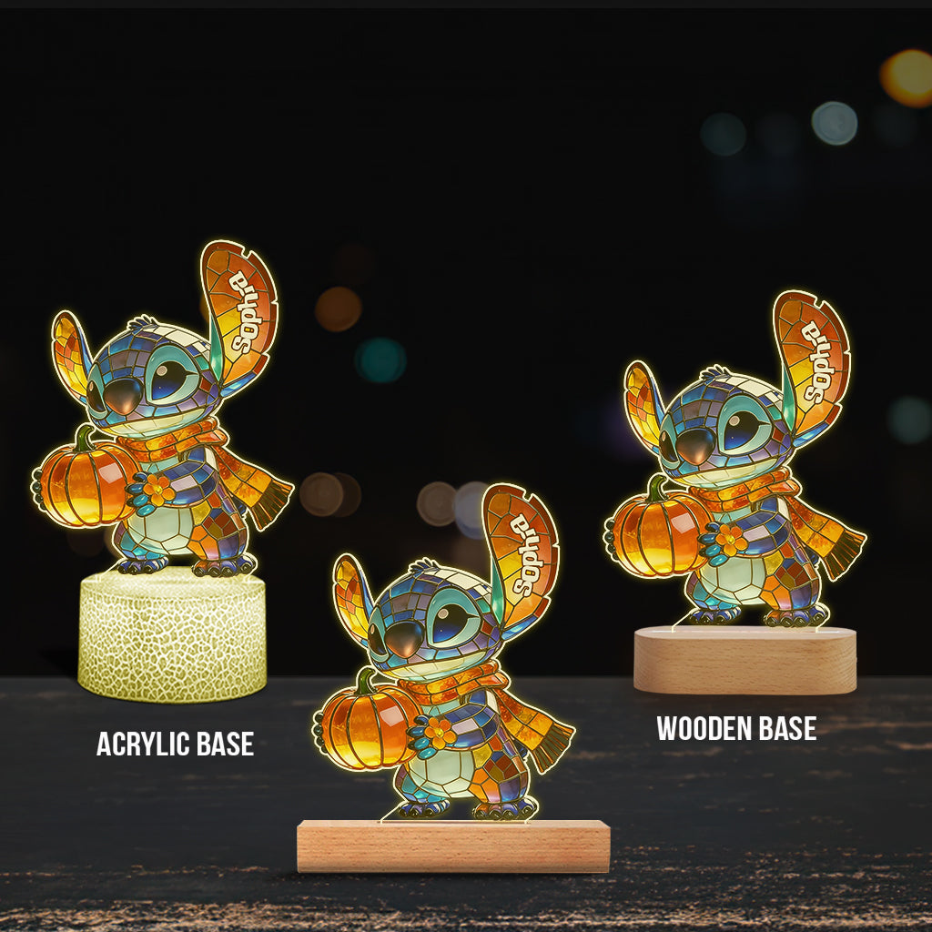 Fall Vibes - Personalized Ohana Shaped Plaque Light Base