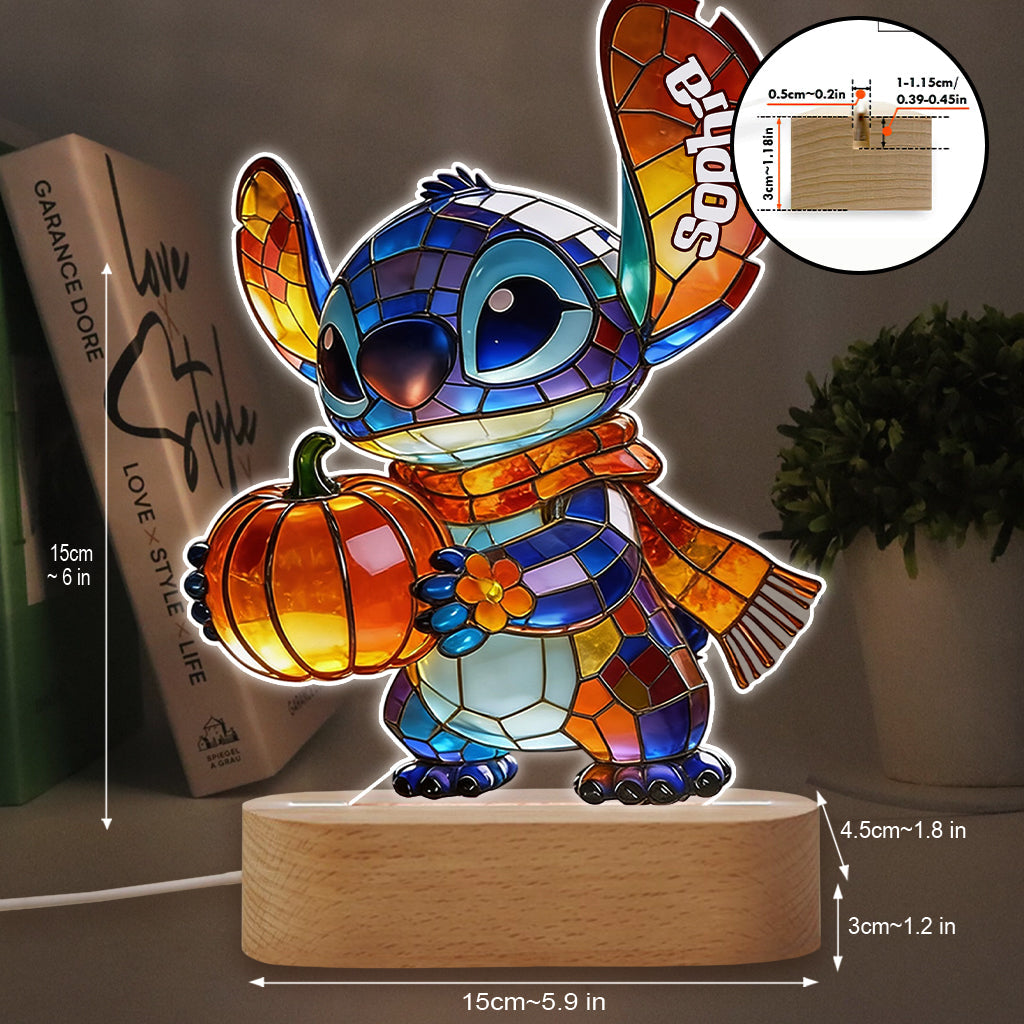 Fall Vibes - Personalized Ohana Shaped Plaque Light Base