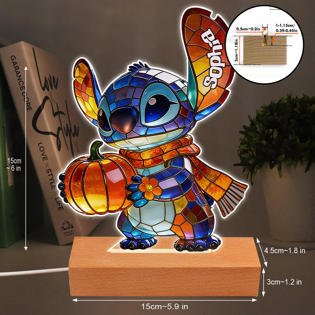 Fall Vibes - Personalized Ohana Shaped Plaque Light Base