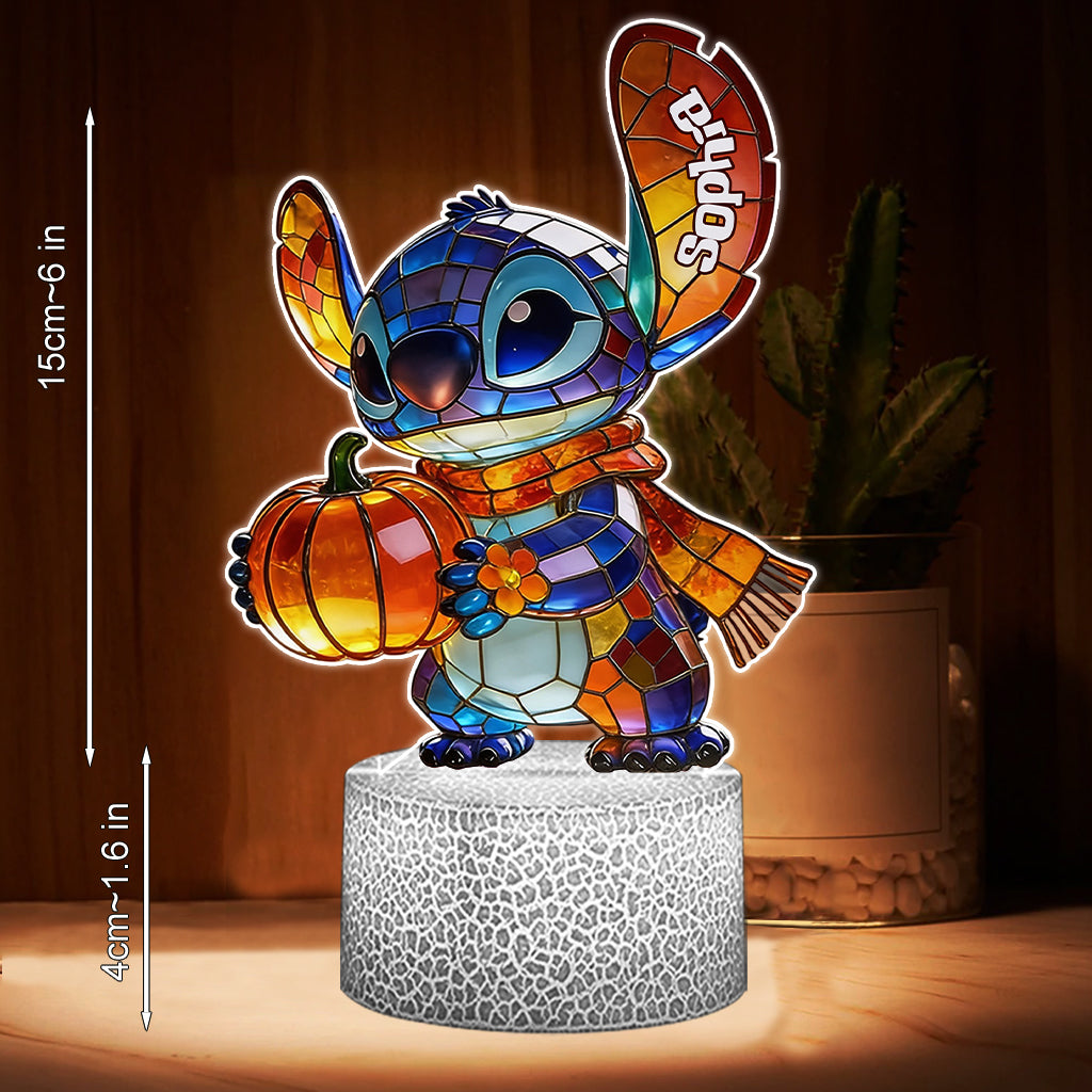 Fall Vibes - Personalized Ohana Shaped Plaque Light Base