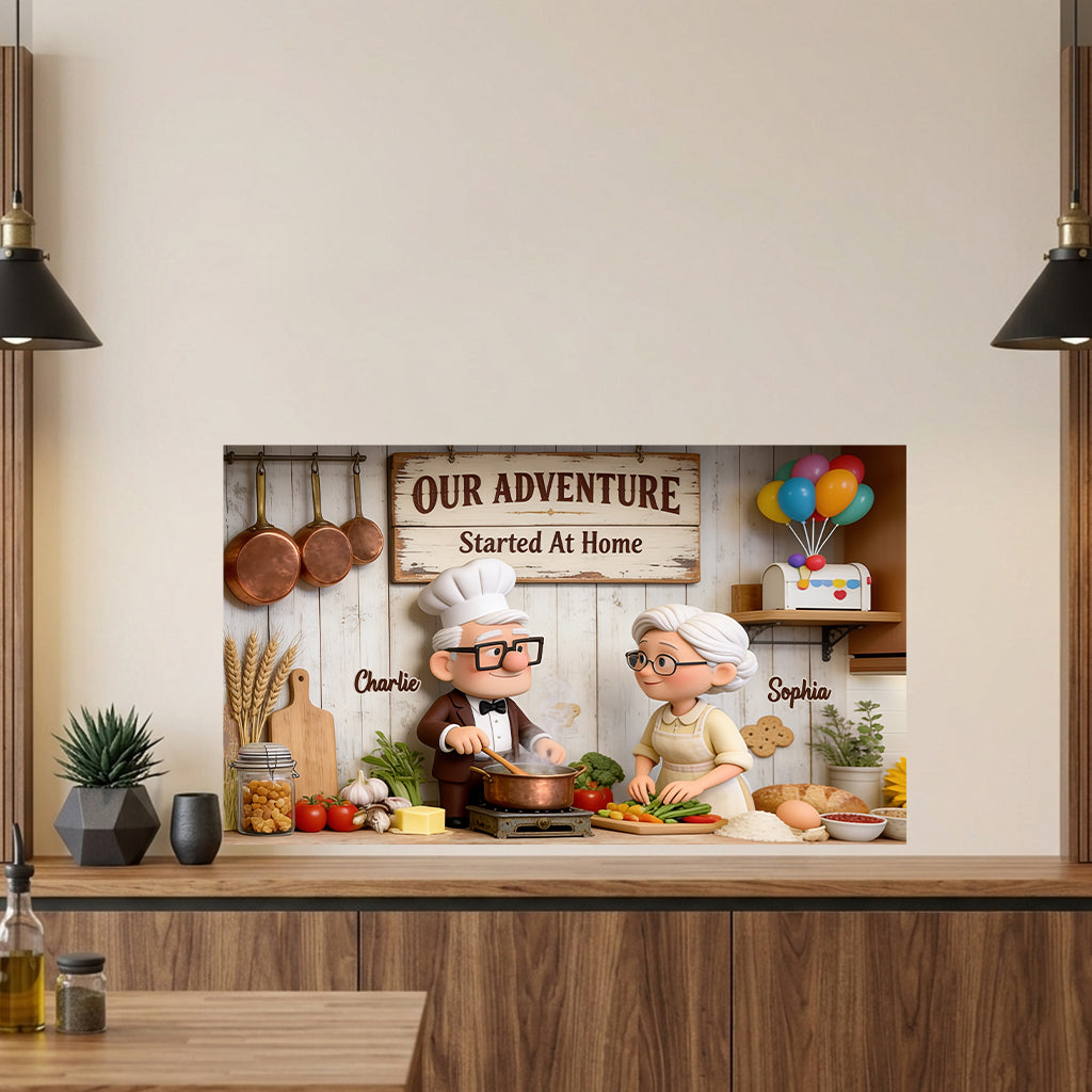 Old Couple Oil-Proof Backsplash Decal - Personalized Up Movie Couple Wall Decal