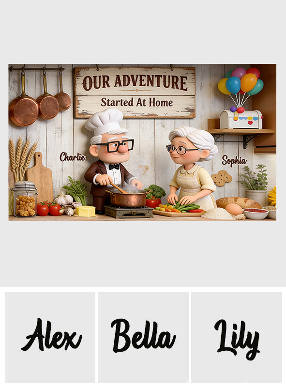 Old Couple Oil-Proof Backsplash Decal - Personalized Up Movie Couple Wall Decal