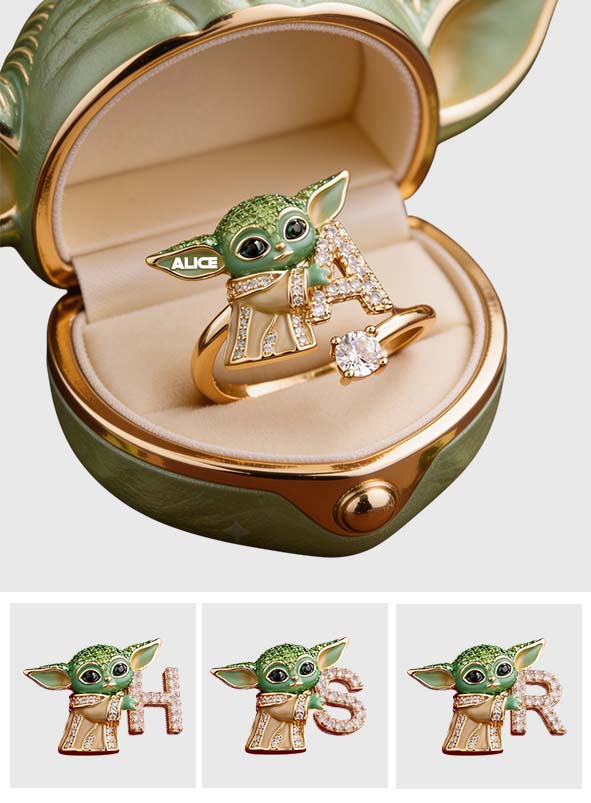 Galaxy Character Holding Love Letter - Personalized The Force Adjustable Shaped Ring