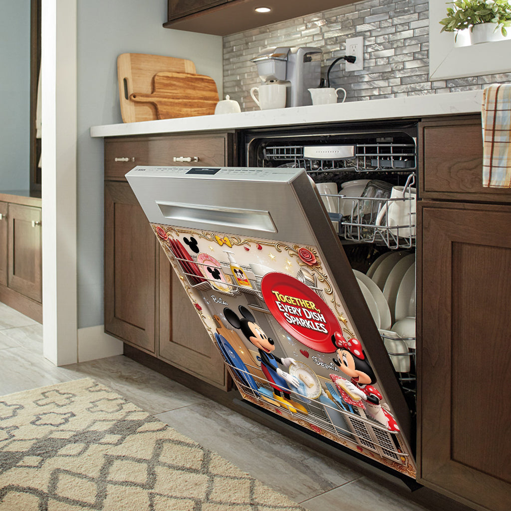 Together, Every Dish Sparkle - Personalized Mouse Dishwasher Cover
