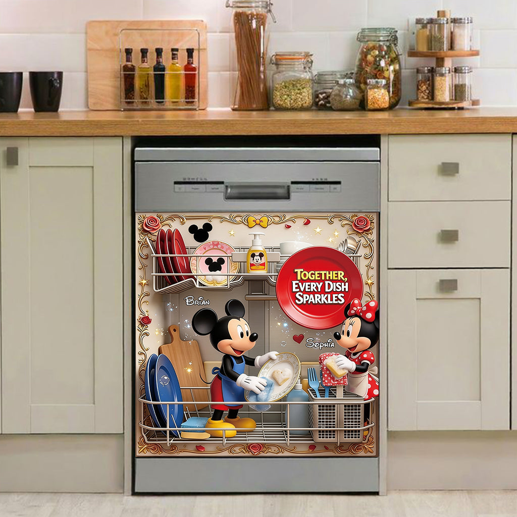 Together, Every Dish Sparkle - Personalized Mouse Dishwasher Cover