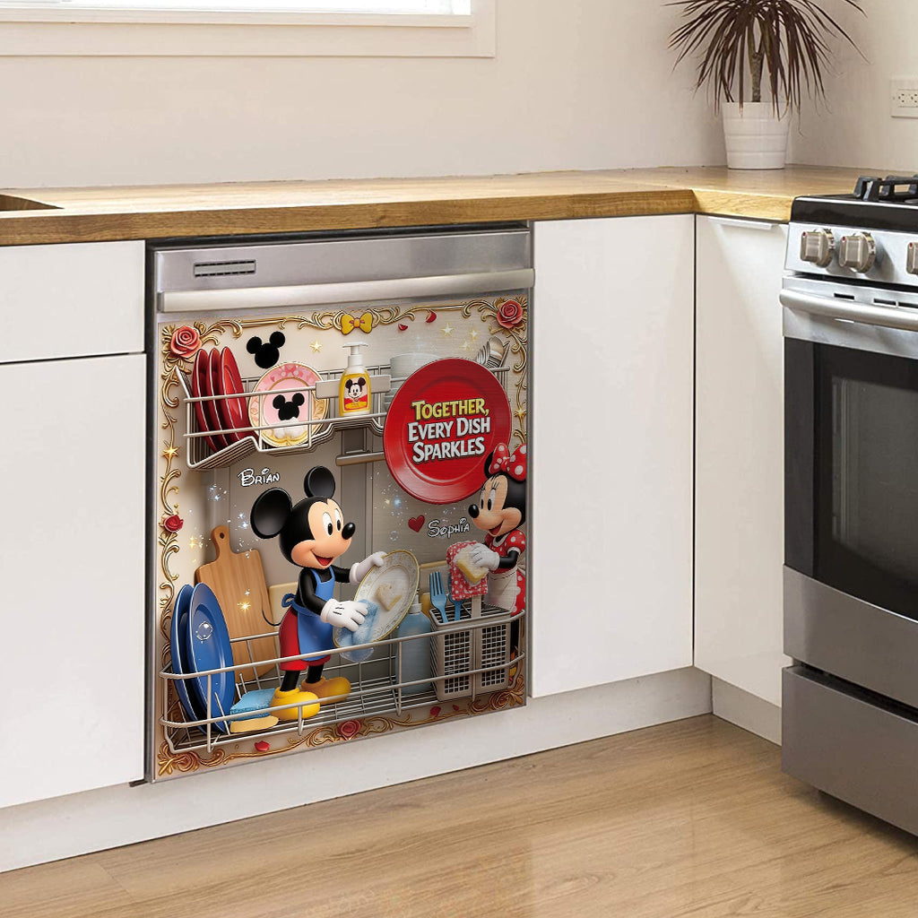 Together, Every Dish Sparkle - Personalized Mouse Dishwasher Cover