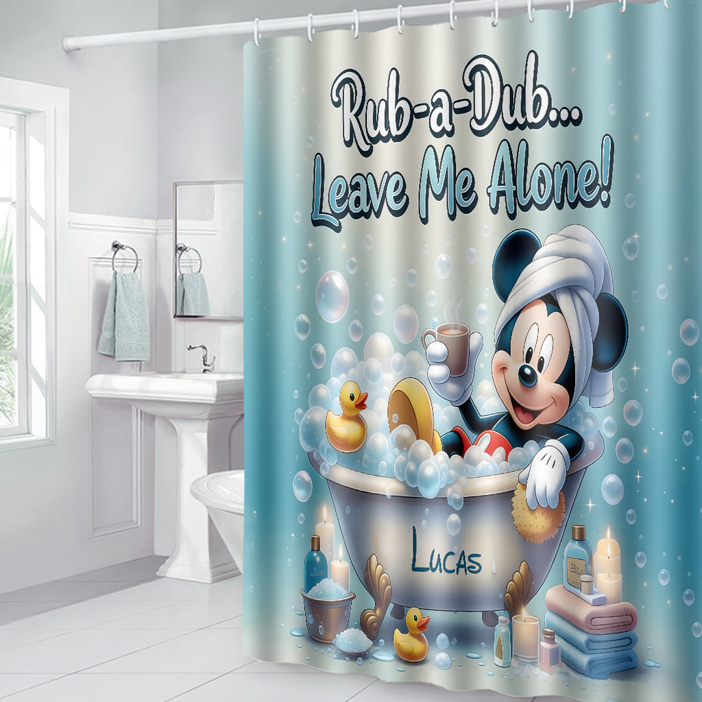 Leave Me Alone - Personalized Mouse Bathroom Curtain & Mats Set