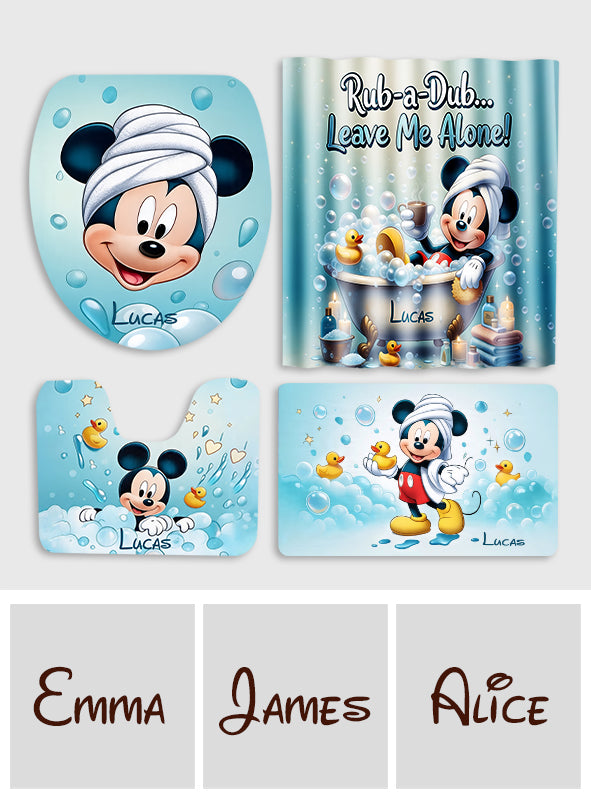 Leave Me Alone - Personalized Mouse Bathroom Curtain & Mats Set