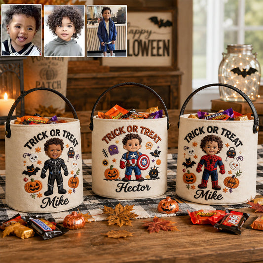 Kid Basket For Halloween/ Easter/ Christmas... - Personalized Kid Canvas Bucket Bag