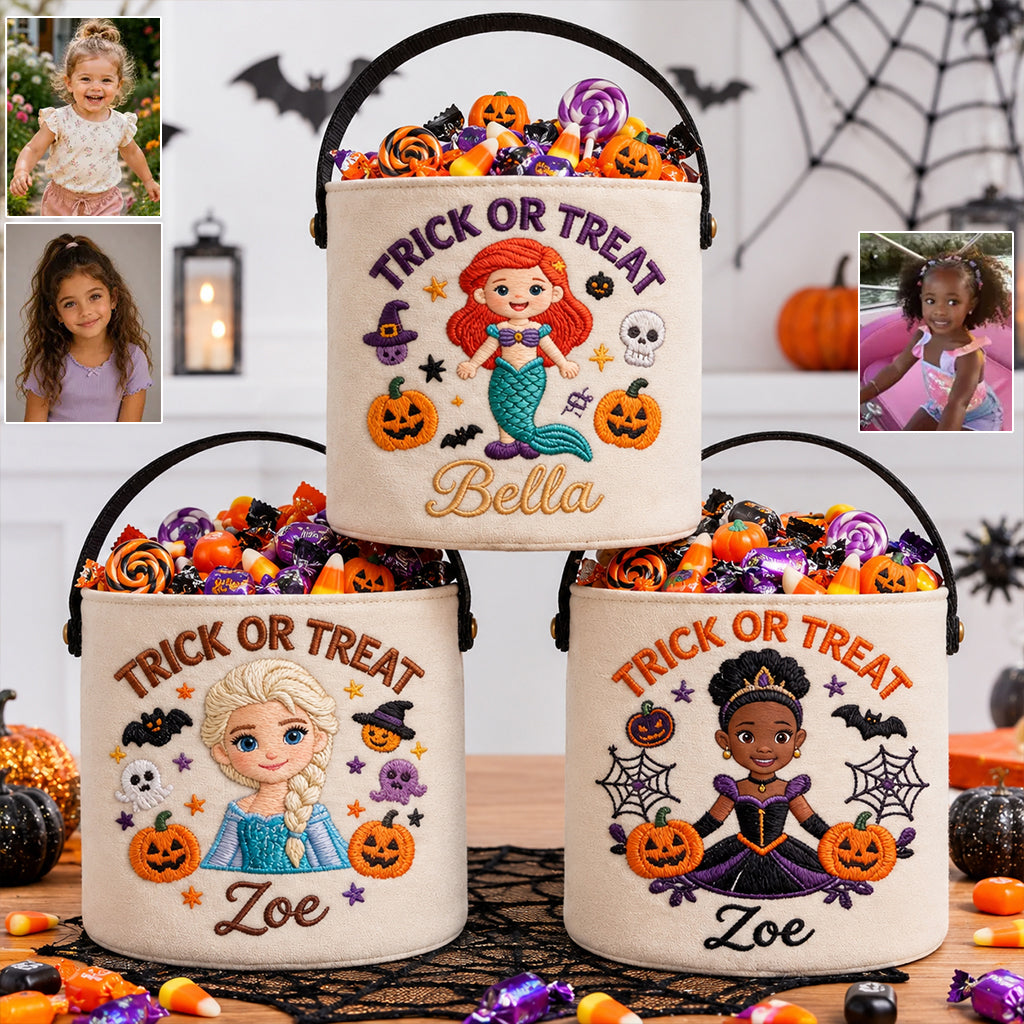 Kid Basket For Halloween/ Easter/ Christmas... - Personalized Kid Canvas Bucket Bag