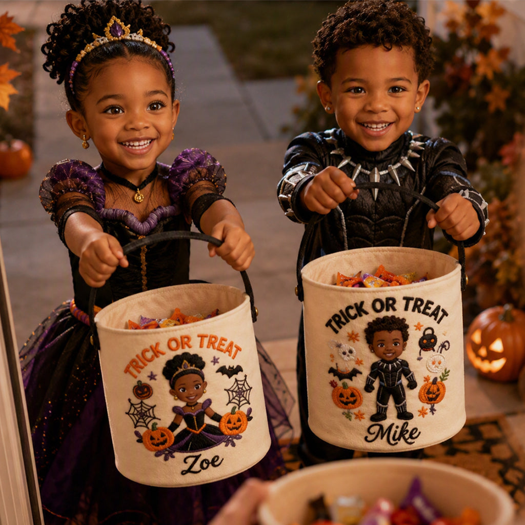 Kid Basket For Halloween/ Easter/ Christmas... - Personalized Kid Canvas Bucket Bag