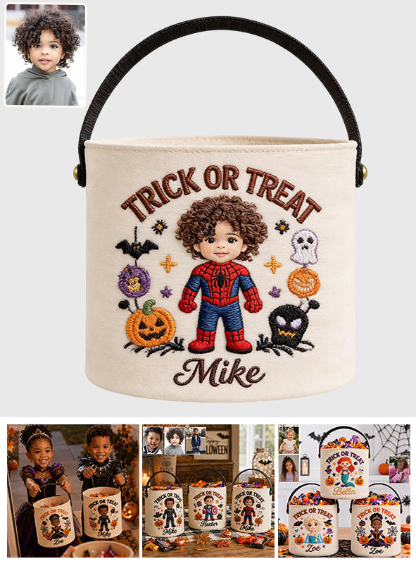 Kid Basket For Halloween/ Easter/ Christmas... - Personalized Kid Canvas Bucket Bag