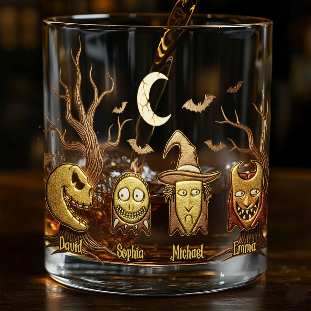 The Frightful Four in Gold - Personalized Nightmare Whiskey Glass