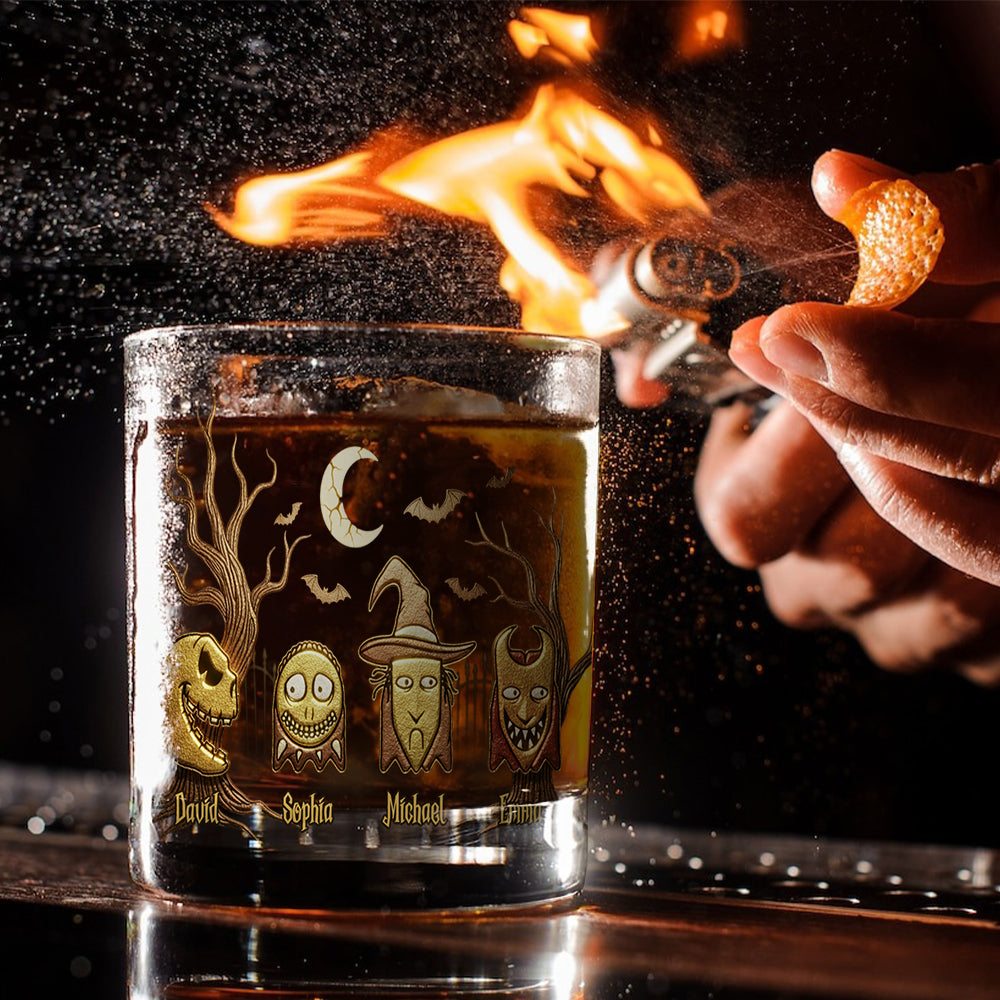 The Frightful Four in Gold - Personalized Nightmare Whiskey Glass