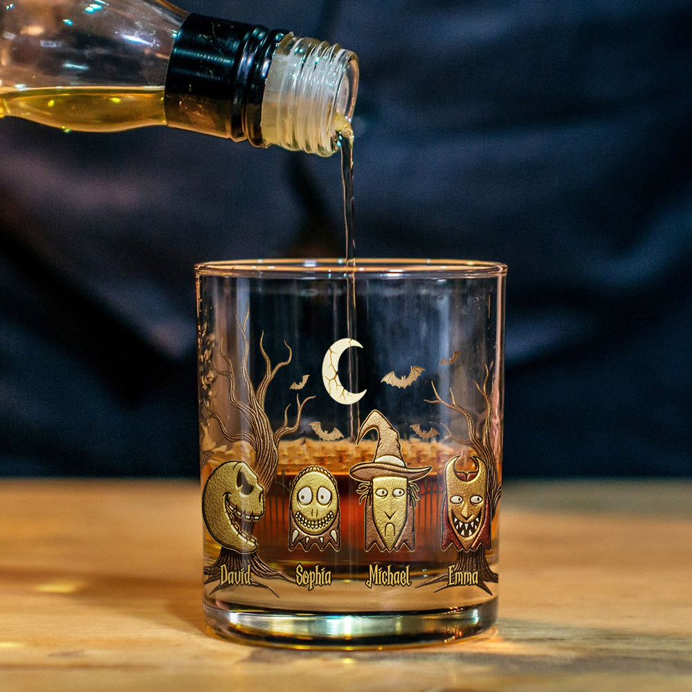 The Frightful Four in Gold - Personalized Nightmare Whiskey Glass