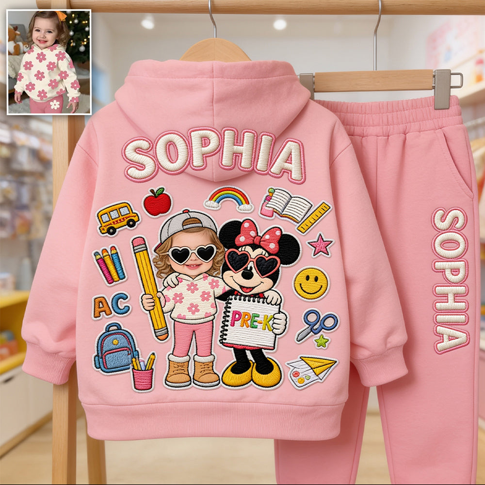 Back To School Gift For Kids - Personalized Mouse Kid Hoodie & Kid Jogger Sweatpants