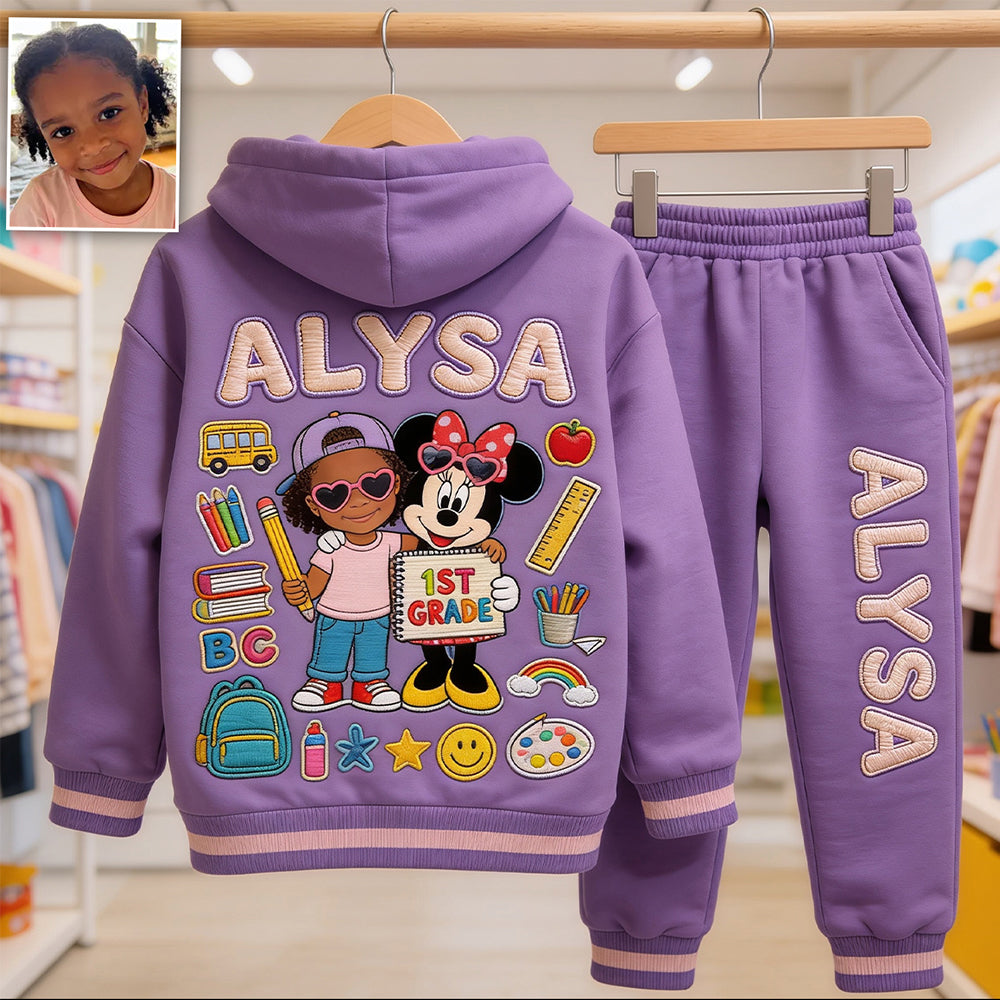 Back To School Gift For Kids - Personalized Mouse Kid Hoodie & Kid Jogger Sweatpants