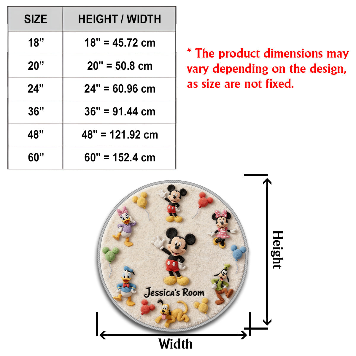 Friends - Personalized Mouse Non-Slip Tufted Rug