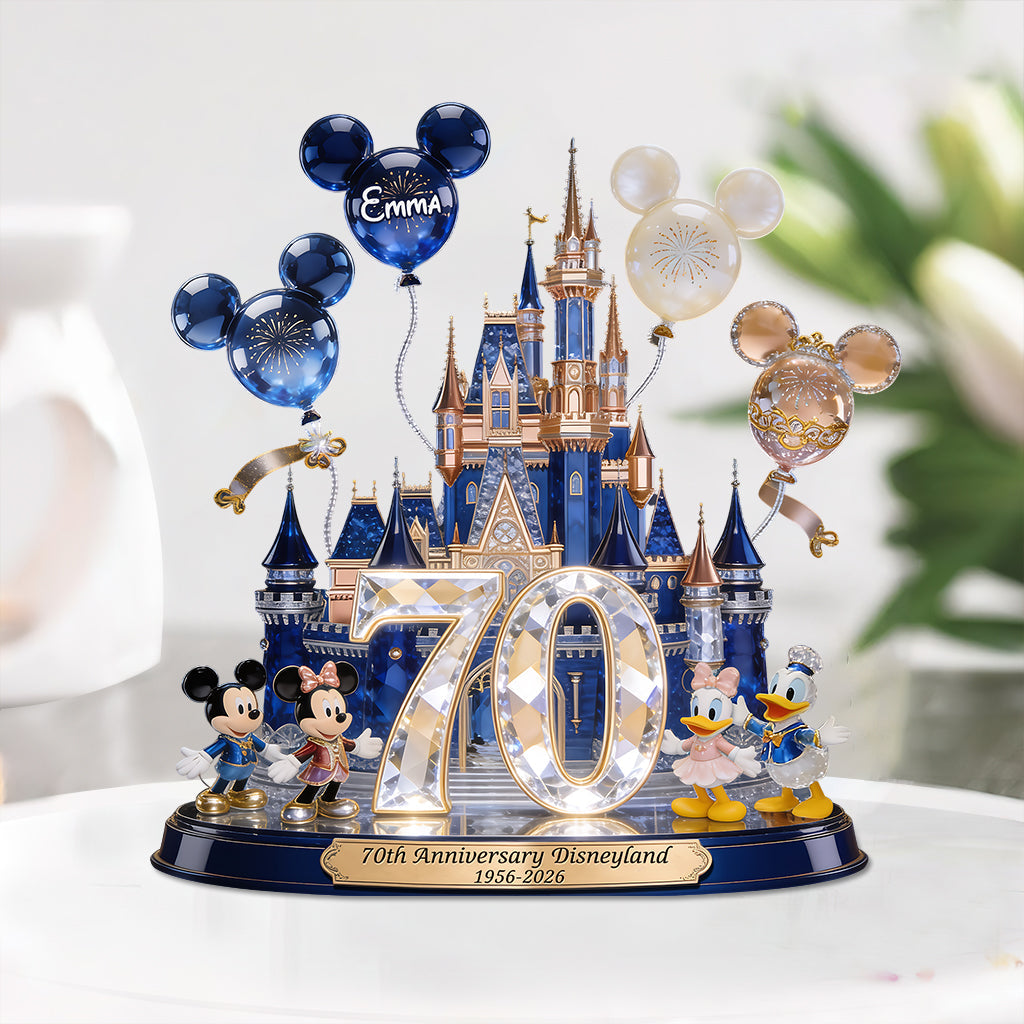 70th Anniversary - Personalized Dream Trip Custom Shaped Acrylic Plaque