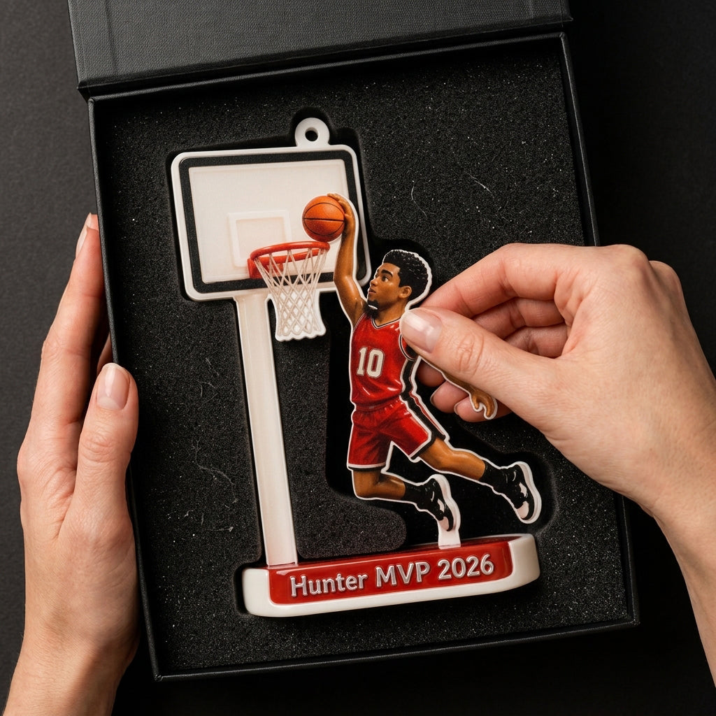 Custom From Any Photo - Personalized Basketball Premium 3D Ornament