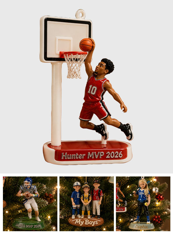 Custom From Any Photo - Personalized Basketball Premium 3D Ornament