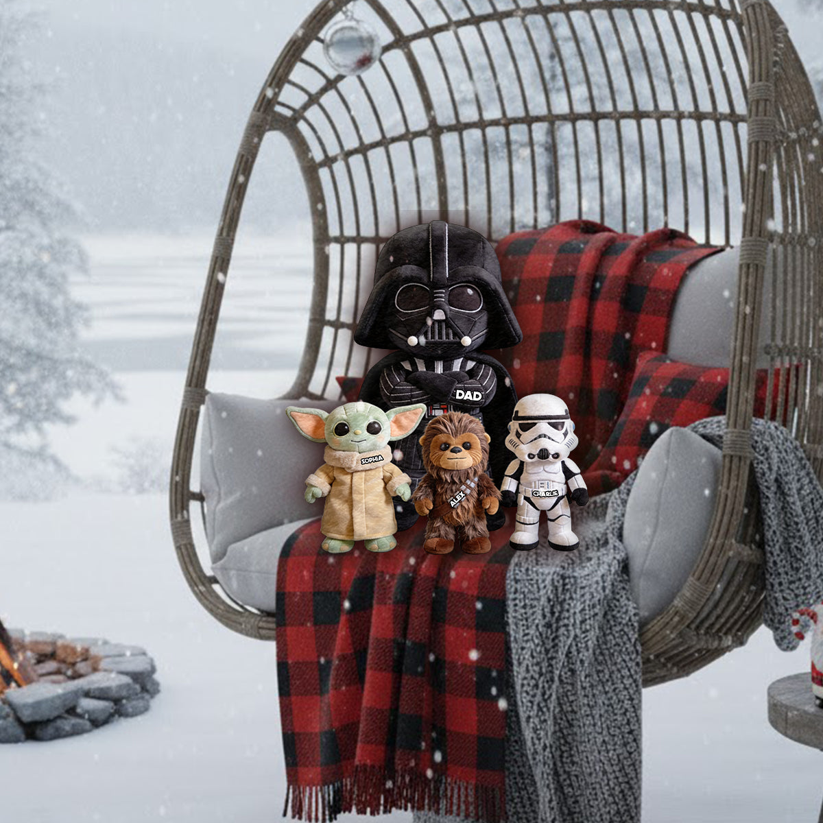 The Best Dad/Grandpa In The Galaxy - Personalized The Force Premium Faux Fur Pillow