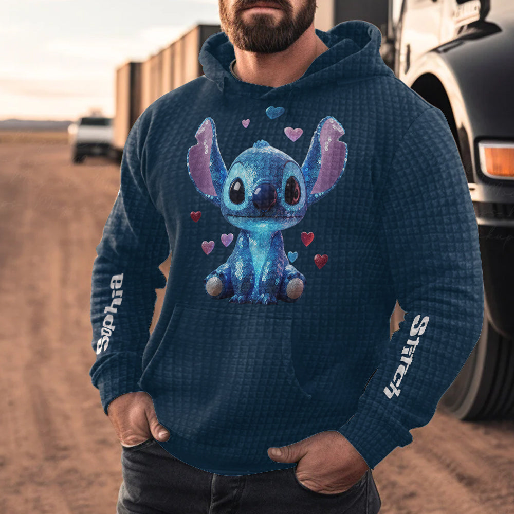 Ohana Means Family - Personalized Ohana Waffle Hoodie