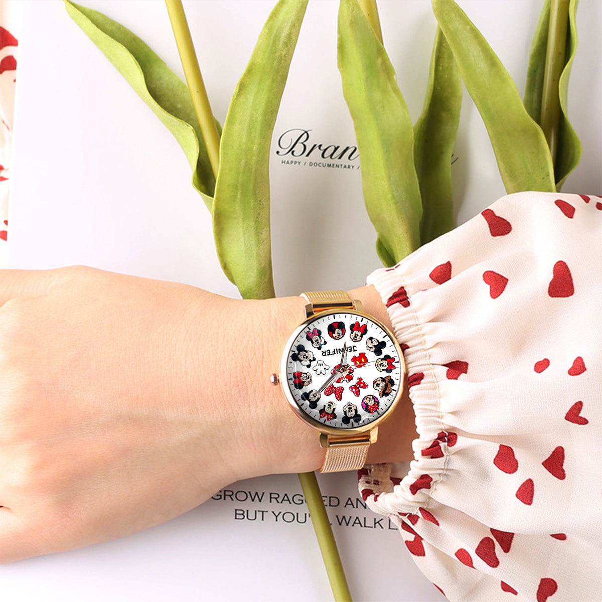 Mouse Happy Time - Personalized Mouse Women Hand Watch
