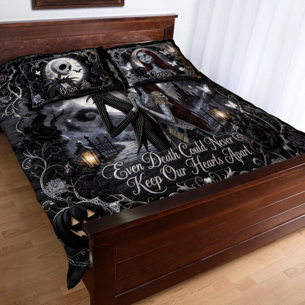Even Death Could Never Keep Our Hearts Apart - Personalized Nightmare Quilt Set
