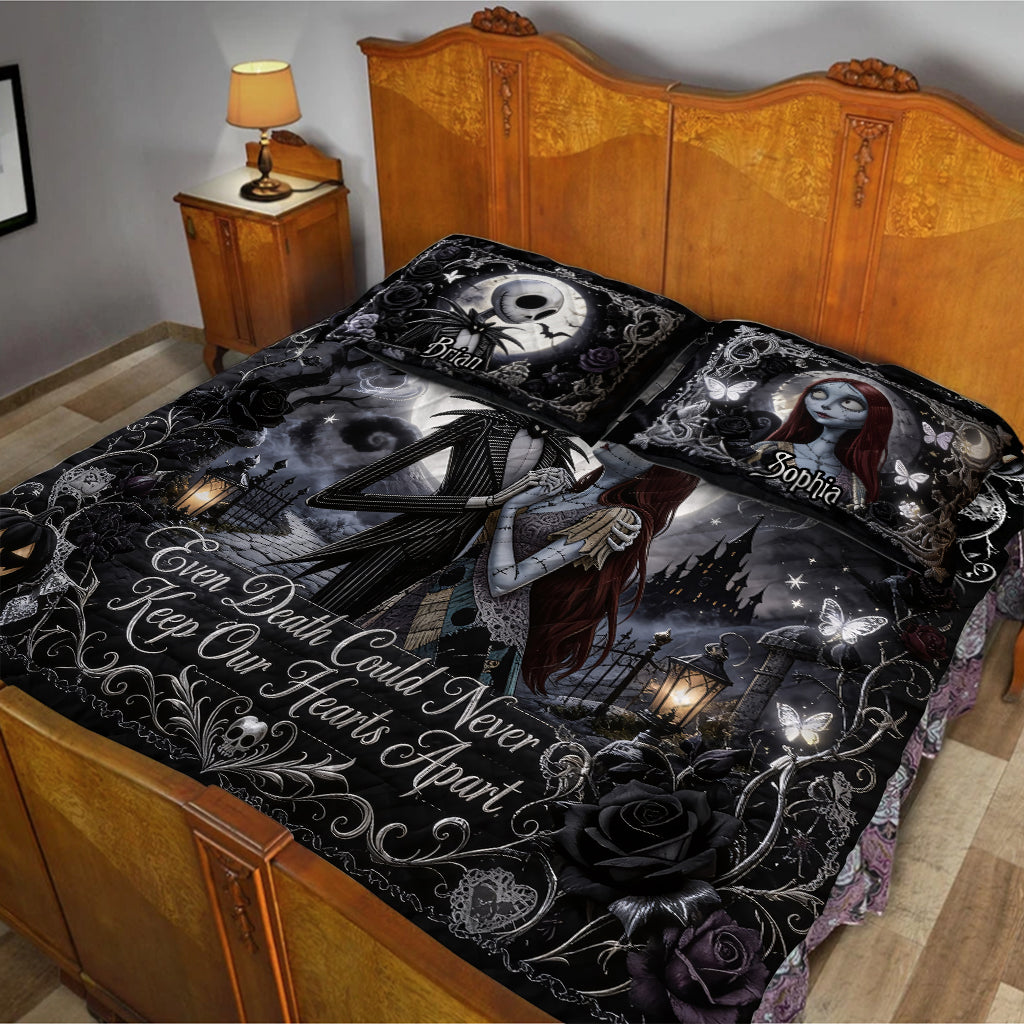 Even Death Could Never Keep Our Hearts Apart - Personalized Nightmare Quilt Set