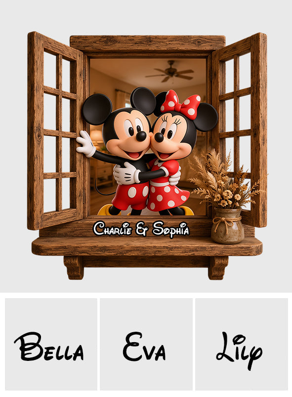 You & Me - Personalized Mouse Wooden Floating Shelf