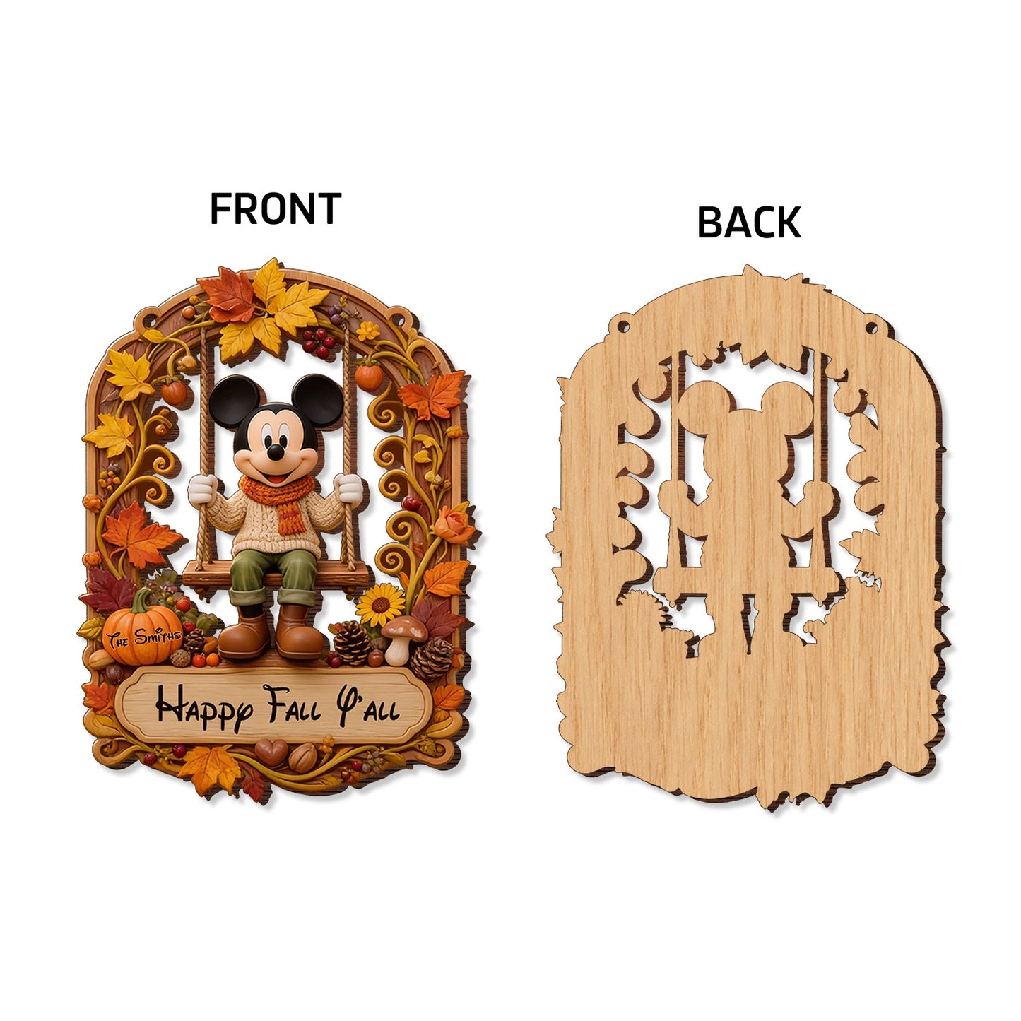 Happy Fall Y'all - Personalized Mouse Wood Sign With Stake