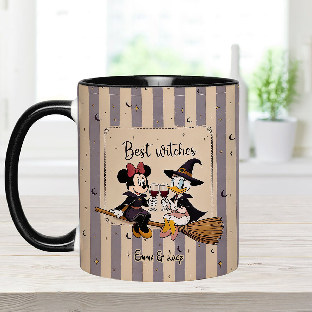 Best Witches, Besties Gift Idea - Personalized Witch Set Accent Mug with Acrylic Stirrers