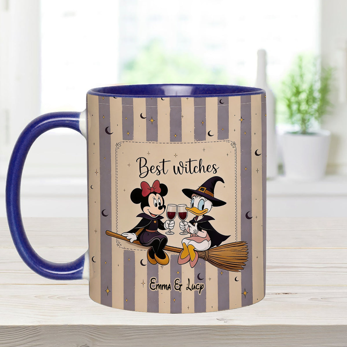 Best Witches, Besties Gift Idea - Personalized Witch Set Accent Mug with Acrylic Stirrers