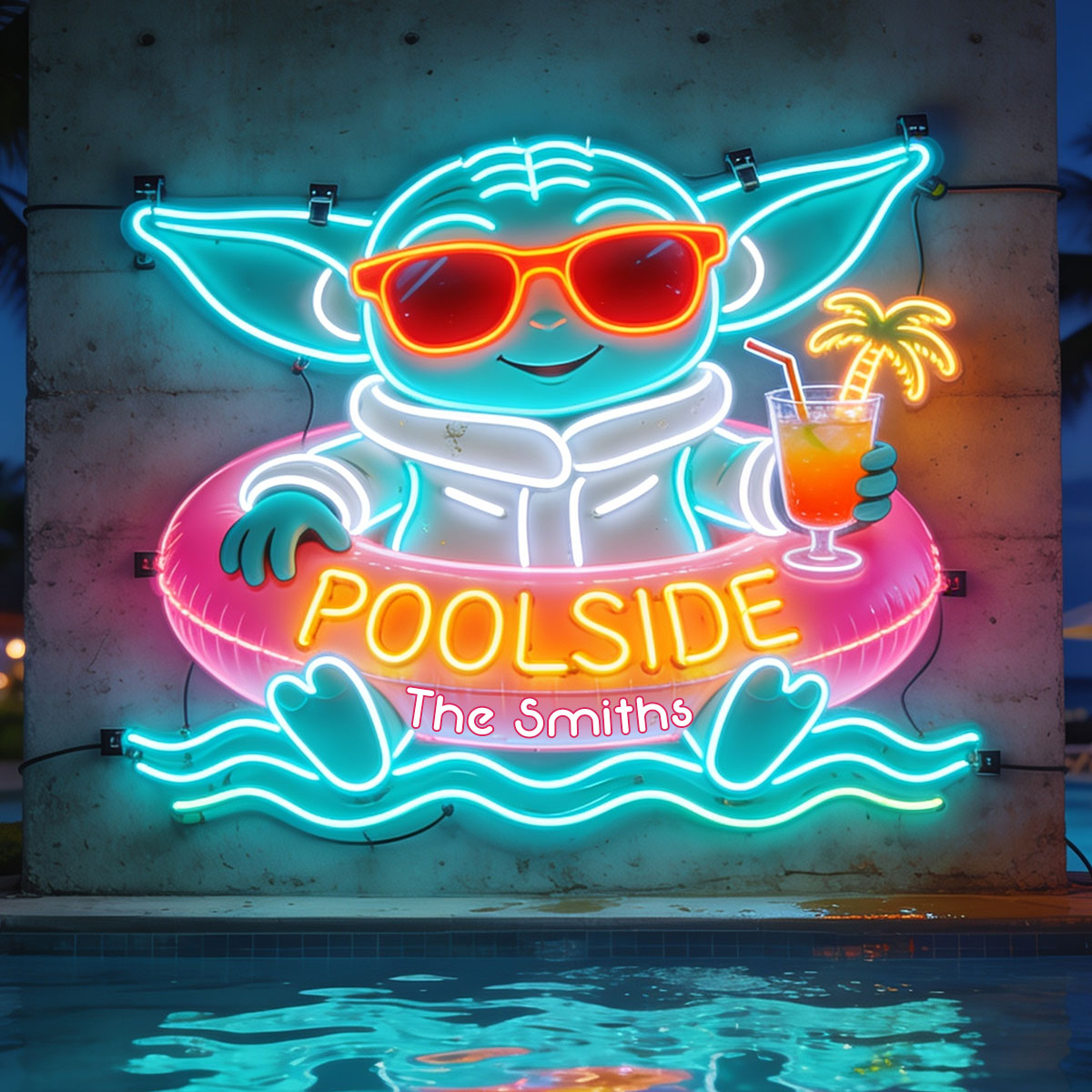 Welcome To Poolside - Personalized The Force Neon LED Light Sign