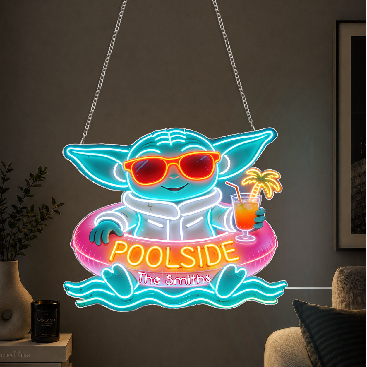 Welcome To Poolside - Personalized The Force Neon LED Light Sign