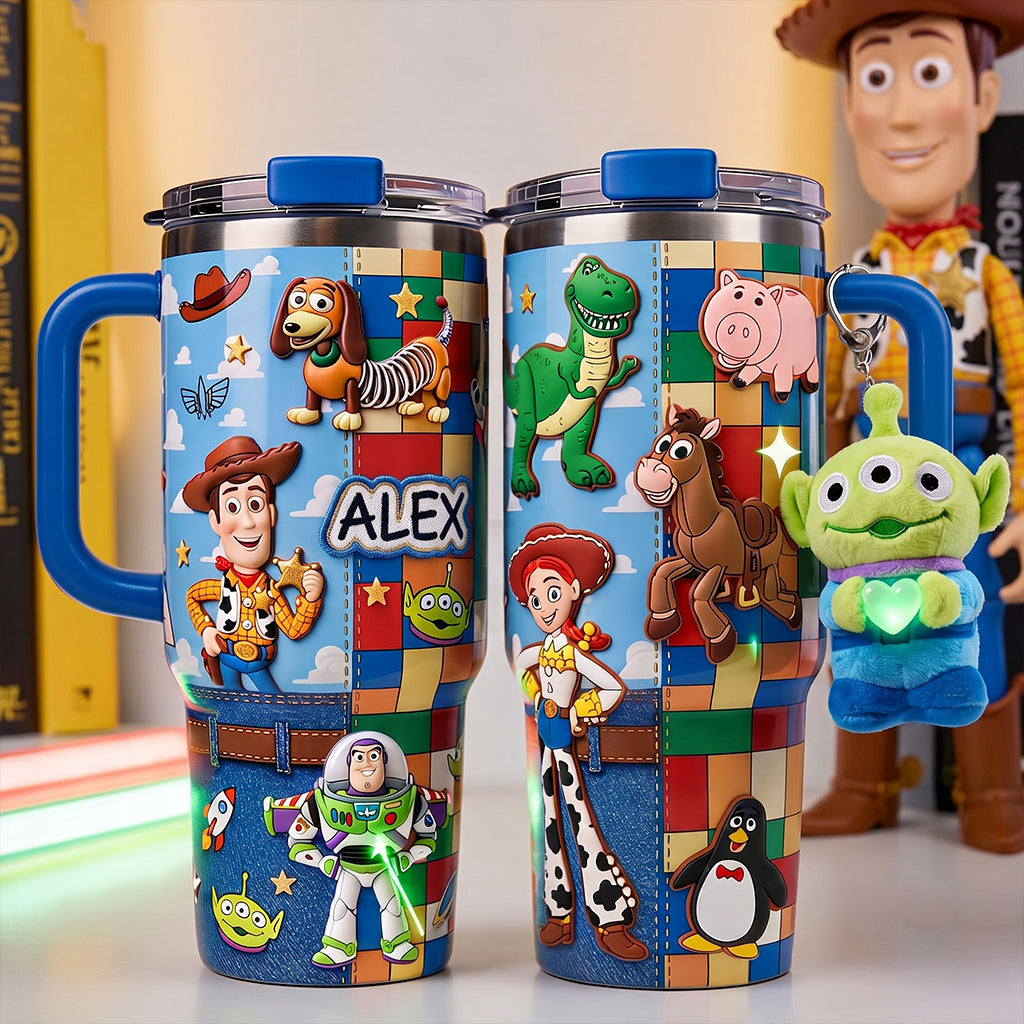 Galaxy And Western Buddy Toy - Personalized Toy Story Tumbler With Plush Charm