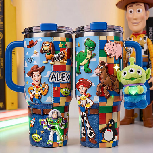 Galaxy And Western Buddy Toy - Personalized Toy Story Tumbler With Plush Charm