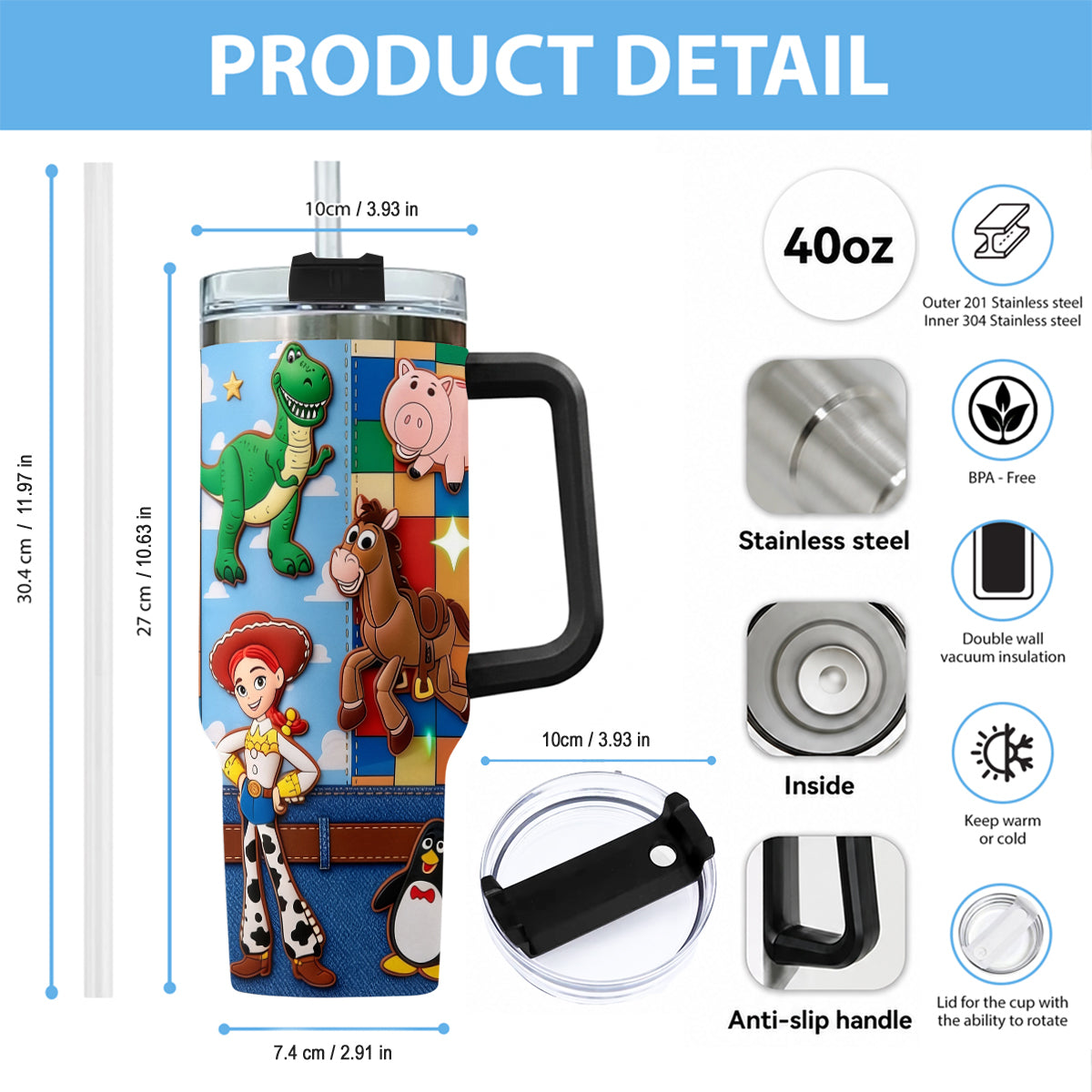 Galaxy And Western Buddy Toy - Personalized Toy Story Tumbler With Plush Charm